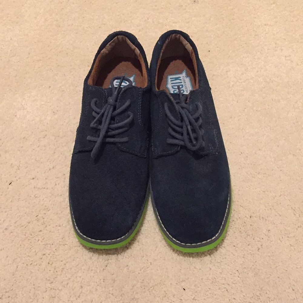 Florsheim Boys Navy Shoe (Green Soul)
